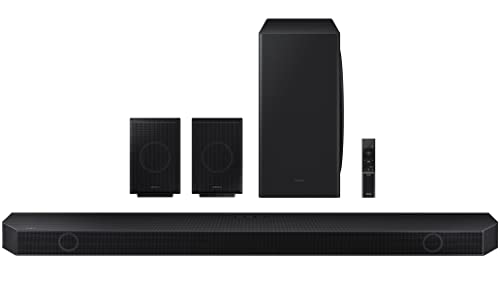 Samsung Q-Symphony soundbar (HW-Q700B) with 3 Channels, 1 subwoofer Channel, and 2 up-Firing Channels, Dolby True HD with Google & Alexa Smart Speaker (Black)