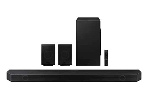 Samsung Q-Symphony soundbar (HW-Q700B) with 3 Channels, 1 subwoofer Channel, and 2 up-Firing Channels, Dolby True HD with Google & Alexa Smart Speaker (Black)