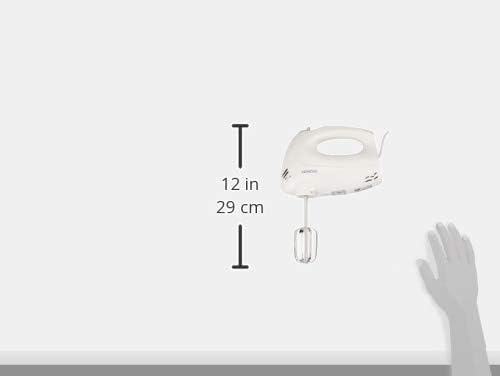 KENWOOD Hand Mixer (Electric Whisk) 300W with 5 Speeds + Turbo Button, Twin Stainless Steel Kneader and Beater for Mixing, Whipping, Whisking, Kneading HMP20.000WH White