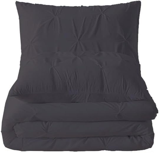 Premium Quality - King/California King Size (94" x 104") Inches, 3Pcs Pinch Pleated Comforter Set, 400GSM 100% Egyptian Cotton 800 Thread Count - Chocolate Solid