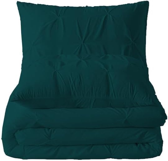 Premium Quality - King/California King Size (94" x 104") Inches, 3Pcs Pinch Pleated Comforter Set, 400GSM 100% Egyptian Cotton 800 Thread Count - Chocolate Solid