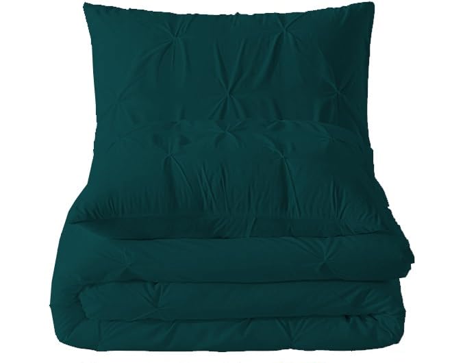 Premium Quality - King/California King Size (94" x 104") Inches, 3Pcs Pinch Pleated Comforter Set, 400GSM 100% Egyptian Cotton 800 Thread Count - Chocolate Solid