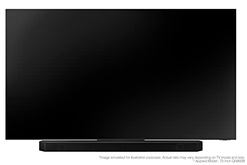 Samsung Q-Symphony soundbar (HW-Q700B) with 3 Channels, 1 subwoofer Channel, and 2 up-Firing Channels, Dolby True HD with Google & Alexa Smart Speaker (Black)