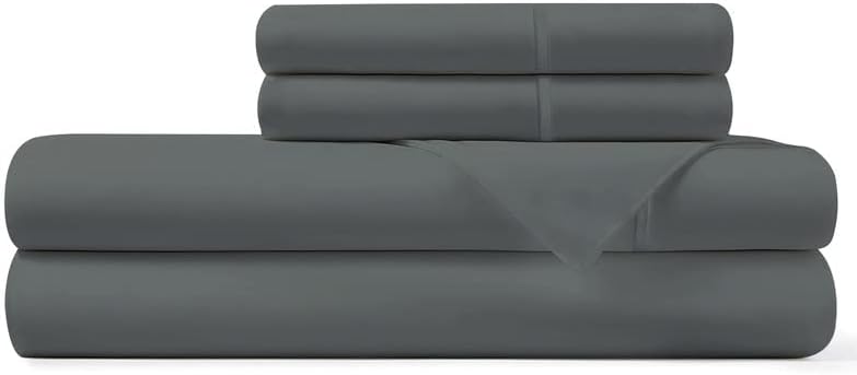 Pizuna Cotton Sheets Twin XL Size, 100% Long Staple Cotton Percale Sheets Twin XL with 15inch Deep Pocket (Combed Simply Taupe Cotton Sheets Twin XL)
