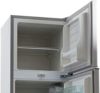 Nikai 170L Gross/112L Net, Double Door Refrigerator with Vegetable Crisper & Adjustable Glass Shelves, Defrosting & Temperature Control, Ideal for Kitchen, Bedroom, Office & Hotels - NRF170DN3M Silver