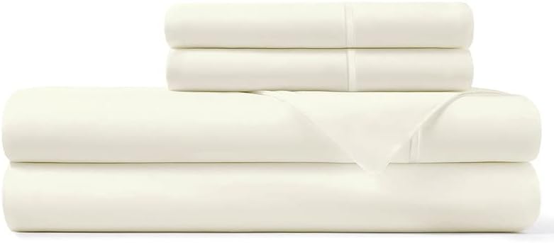 Pizuna Cotton Sheets Twin XL Size, 100% Long Staple Cotton Percale Sheets Twin XL with 15inch Deep Pocket (Combed Simply Taupe Cotton Sheets Twin XL)