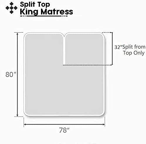 Split Head California King Sheets Sets for Adjustable Beds - 100% Egyptian Cotton 800TC Split Head Flex Top 18" Deep Pocket - 34" Top Split Cal-King, White Solid