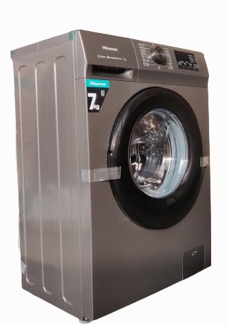 Hisense 7Kg Front Loading Washing Machine 1200 RPM, With Pause & Add, Drum Clean, Silver Color, Model WFVB7012MT -1 Years Full Warranty.