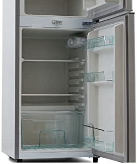 Nikai 170L Gross/112L Net, Double Door Refrigerator with Vegetable Crisper & Adjustable Glass Shelves, Defrosting & Temperature Control, Ideal for Kitchen, Bedroom, Office & Hotels - NRF170DN3M Silver