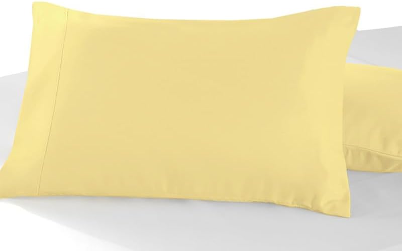 Pizuna Soft 100% Long Staple Cotton Breathable Cool Satin King Pillowcase Set of 2, Ivory, 18" x 18"