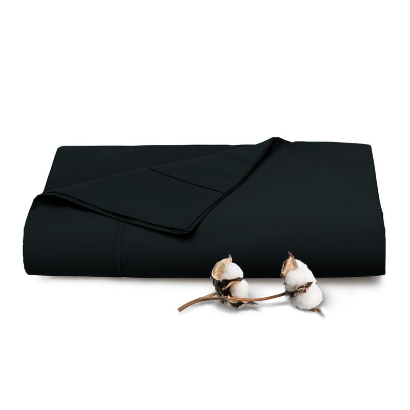 Pizuna Pure 100% Cotton Flat Sheets Only Full Apricot Orange (1 PC), Luxurious 400 Thread Count Long Staple Cotton Sateen with 4" Hem (Combed Full Flat Sheet Only Cotton)