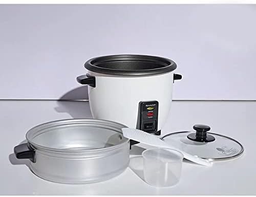 Sharp 700W 1.8L(10 Cups) 2-in-1 Non-Stick Rice Cooker & Food Steamer with Keep Warm Function, White - KS-H188G-W3