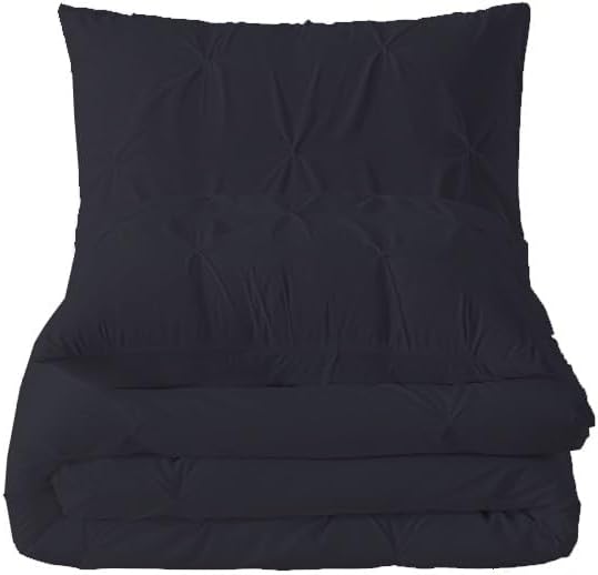 Premium Quality - King/California King Size (94" x 104") Inches, 3Pcs Pinch Pleated Comforter Set, 400GSM 100% Egyptian Cotton 800 Thread Count - Chocolate Solid