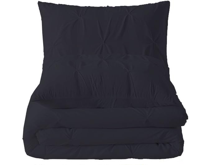 Premium Quality - King/California King Size (94" x 104") Inches, 3Pcs Pinch Pleated Comforter Set, 400GSM 100% Egyptian Cotton 800 Thread Count - Chocolate Solid