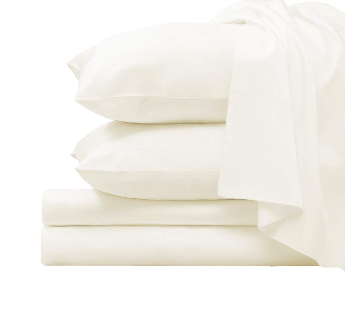 Pizuna Pure 100% Luxury Cotton Full Size Bed Sheets Set Dark Grey, 1000 Thread Count Long Staple Cotton Sateen Thick Sheet & Pillowcase Set, Deep Sheets fits 15" (Combed Cotton Bed Sheets Set)