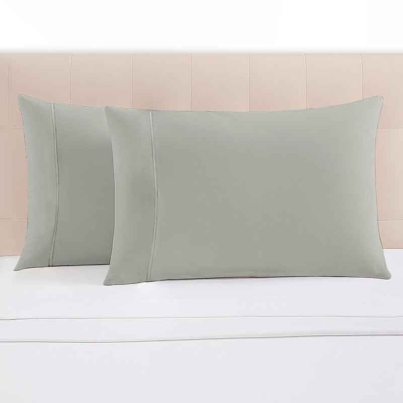 Pizuna 100% Luxury Cotton King Size Pillow Case Dark Blue, 1000 Thread Count 100% Long Staple Cotton Sateen Pillowcase, Pillow Covers with Stylish 4" Hem (Combed Cotton King Pillowcase Set of 2)