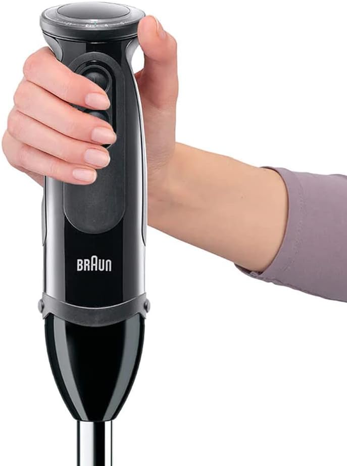 Braun Hand Blender MultiQuick 5 Vario, 1000 Watts, 1.5L Food Processor, 350 ml Chopper, Whisk, Beaker, Splash Control, PowerBell Plus technology, 21 speed wheel - MQ 5285