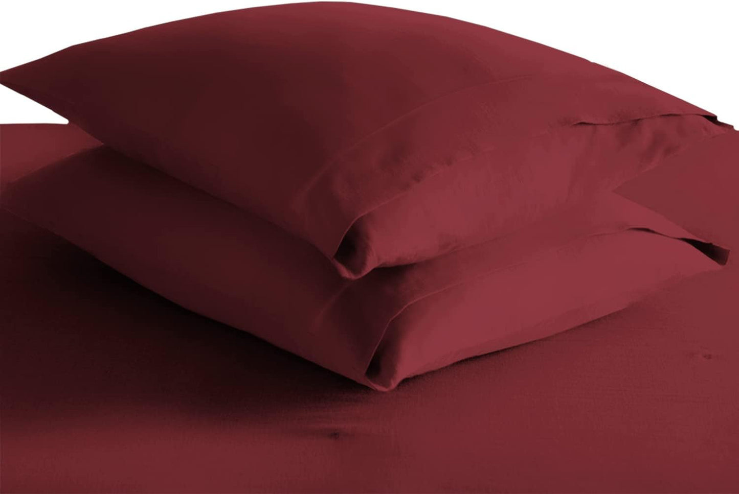 Pizuna Pure 100% Cotton Pillow Cases Queen Size Set of 2 Rio Red, Luxurious 400 Thread Count Long Staple Cotton Sateen with Envelope Closure (Combed Rio Red Cotton Pillow Cases Queen)