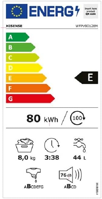 Hisense 8Kg Front Loading Washing Machine 1200 RPM Silver Model WFPV8012EMT -1 Years Full Warranty.