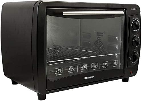 Sharp 60L 2000W Single Glass Electric Oven with Rotisserie & Convection, EO-60K-3, Black