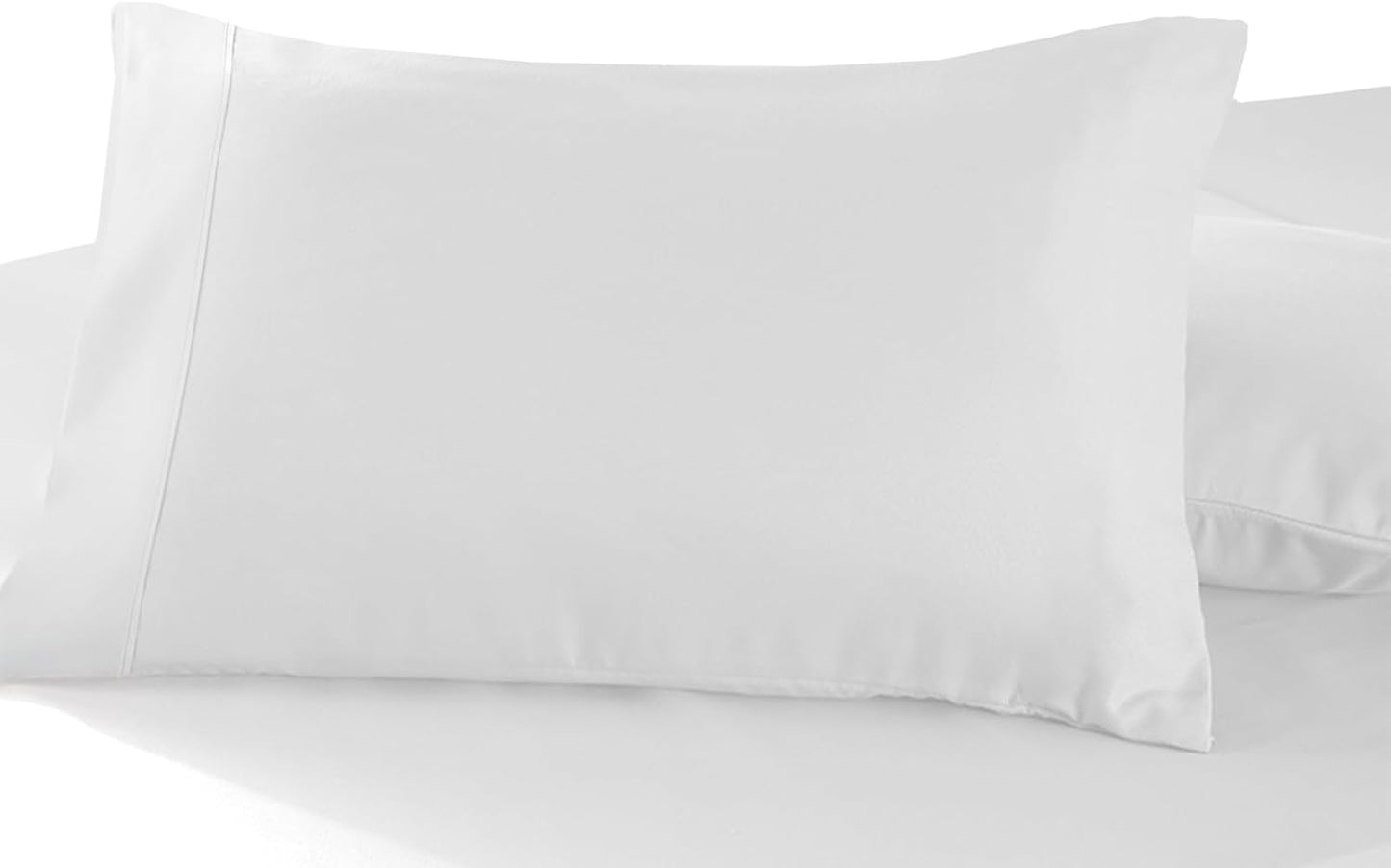 Pizuna Soft 100% Long Staple Cotton Breathable Cool Satin King Pillowcase Set of 2, Ivory, 18" x 18"
