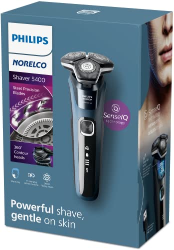 Philips Norelco Shaver 5300, Rechargeable Wet & Dry Shaver with Pop-Up Trimmer, S5588/81, Men