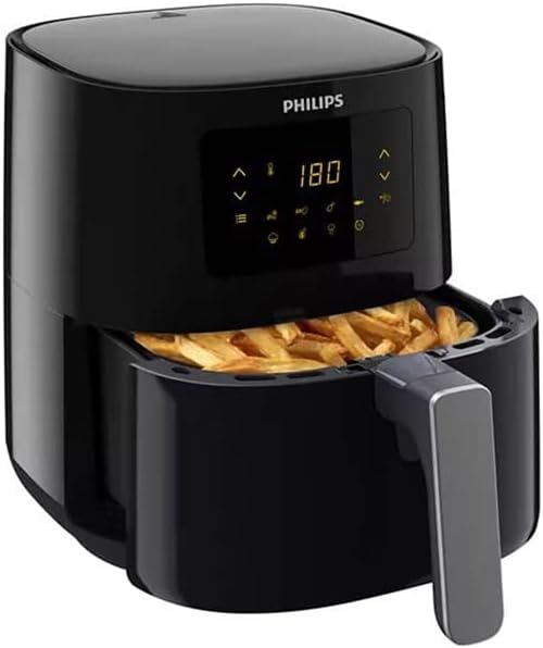 Philips Essential Air Fryer HD9252/70 with Rapid Air Technology, uses up to 90% less fat, 7 Presets Touch Screen