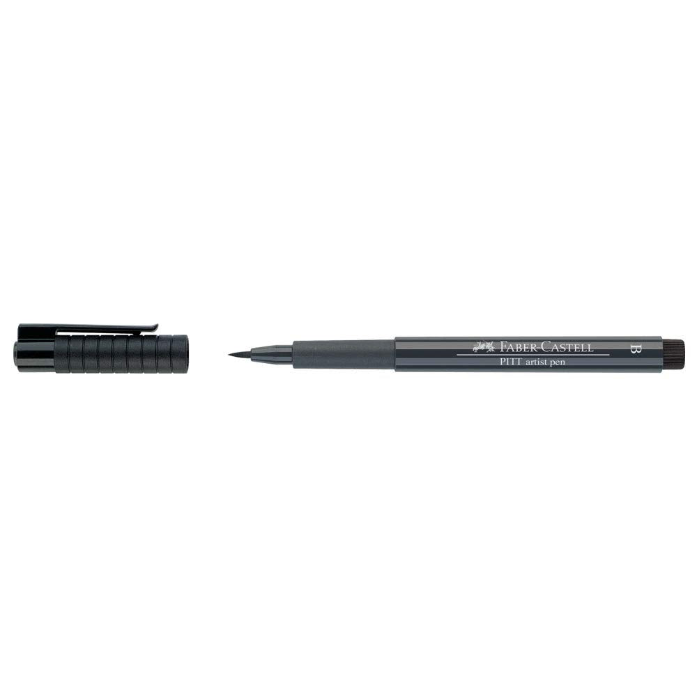 Faber-Castell Art & Graphic Pitt Artist Pen Brush India Ink Pen, Black, Single Pitt Pen, For Art, Craft, Drawing, Sketching, Home, School, University, Colouring