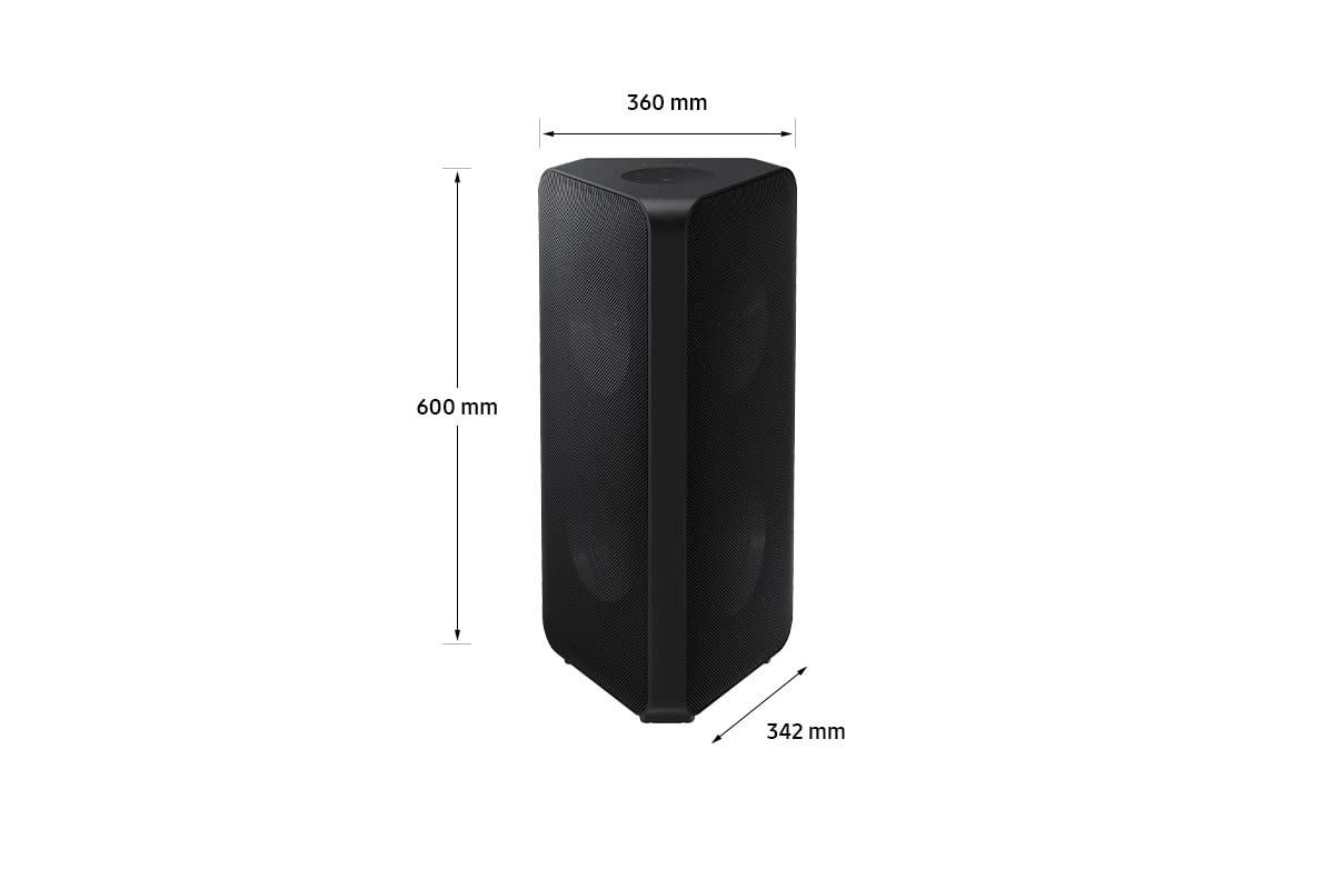 Samsung 160W Sound Tower High Power Party Speaker Water Resistant In Built Battery Bluetooth Connectivity - MX-ST40B/ZN - 2022 Model - 1 Year Warranty (UAE Version)