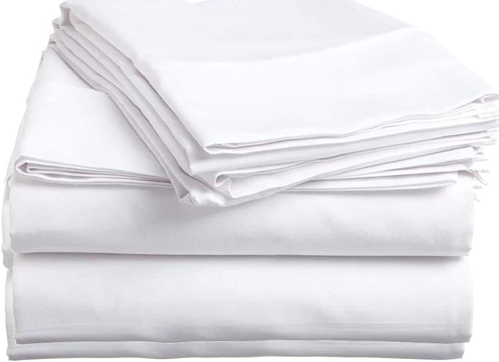 Split Head Flex King Sheets Sets for Adjustable Beds, Top Split King Sheet Set 4 Pcs, 800TC 100% Egyptian Cotton 18" Inch Deep Pocket - Split Down 34 inches from The Top, Navy Blue Stripe