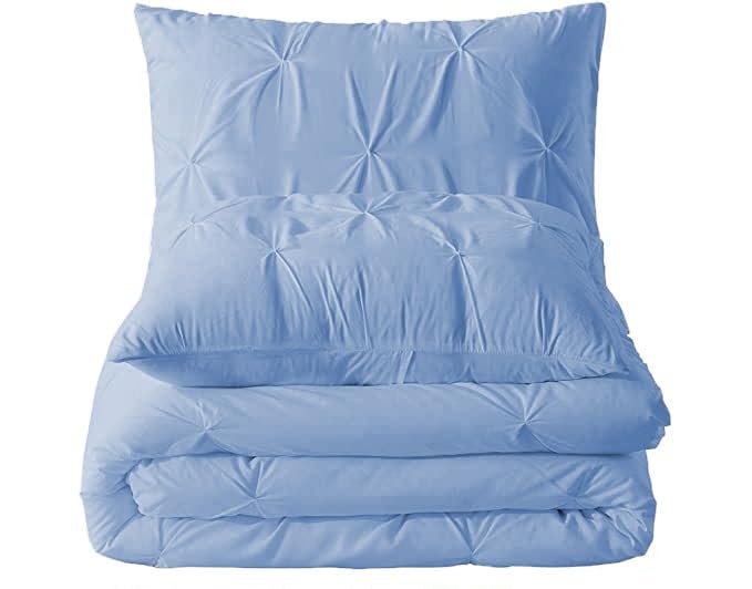 Premium Quality - King/California King Size (94" x 104") Inches, 3Pcs Pinch Pleated Comforter Set, 400GSM 100% Egyptian Cotton 800 Thread Count - Chocolate Solid
