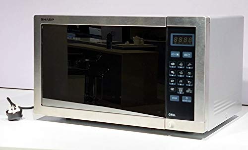 Sharp 34 Liters 1100 Watts Stainless Steel Digital Combination Microwave Oven with Grill, Silver - R-77AT-ST