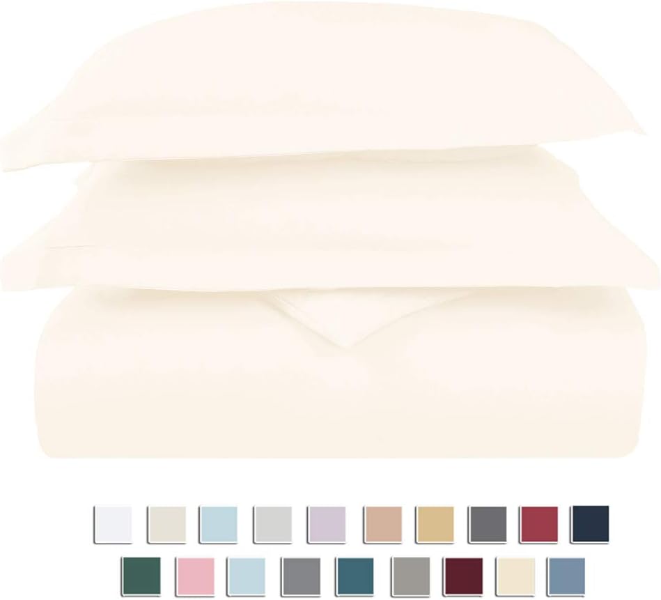 Pizuna Pure 100% Cotton Queen Duvet Cover Set, 800 Thread Count Long Staple Cotton Thick Sateen Weave with Button Closure (Combed Baby Blue Cotton Duvet Cover Queen)