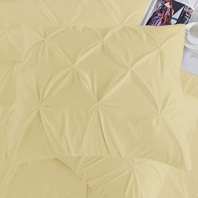 Premium Quality - King/California King Size (94" x 104") Inches, 3Pcs Pinch Pleated Comforter Set, 400GSM 100% Egyptian Cotton 800 Thread Count - Chocolate Solid