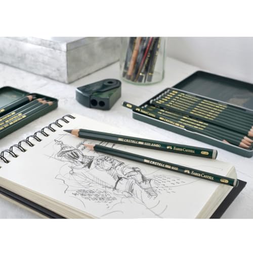 Faber-Castell - Castell 9000 Art Set Pencil (Pack of 6), Green