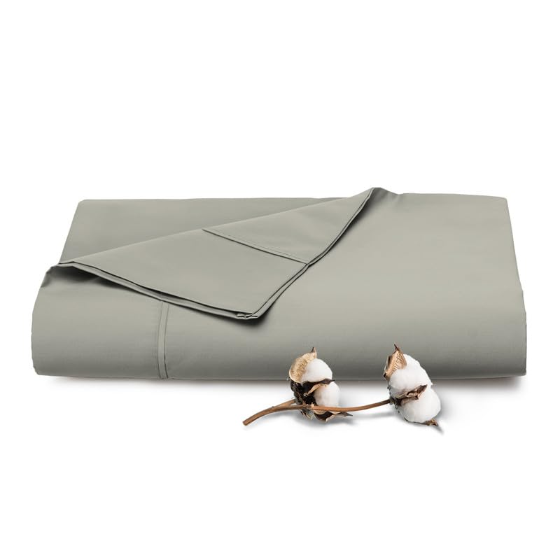 Pizuna Pure 100% Cotton Flat Sheets Only Full Apricot Orange (1 PC), Luxurious 400 Thread Count Long Staple Cotton Sateen with 4" Hem (Combed Full Flat Sheet Only Cotton)