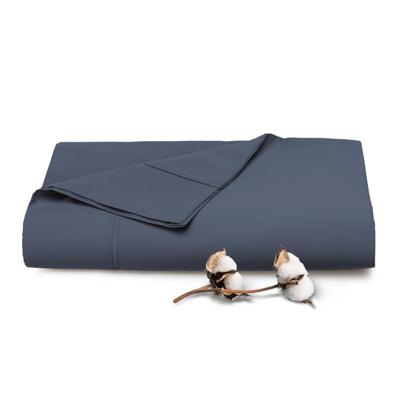 Pizuna Pure 100% Cotton Flat Sheets Only Full Apricot Orange (1 PC), Luxurious 400 Thread Count Long Staple Cotton Sateen with 4" Hem (Combed Full Flat Sheet Only Cotton)