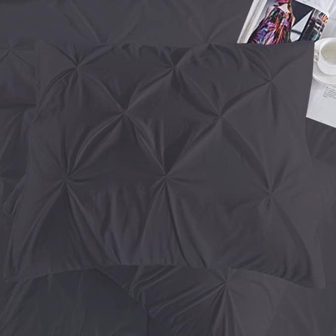 Premium Quality - King/California King Size (94" x 104") Inches, 3Pcs Pinch Pleated Comforter Set, 400GSM 100% Egyptian Cotton 800 Thread Count - Chocolate Solid