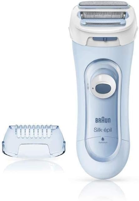 Braun Silk-épil Lady Shaver 5-160, 3-in-1 Wet and Dry Electric Shaver, Trimmer and Exfoliation System with 2 Extras, Blue