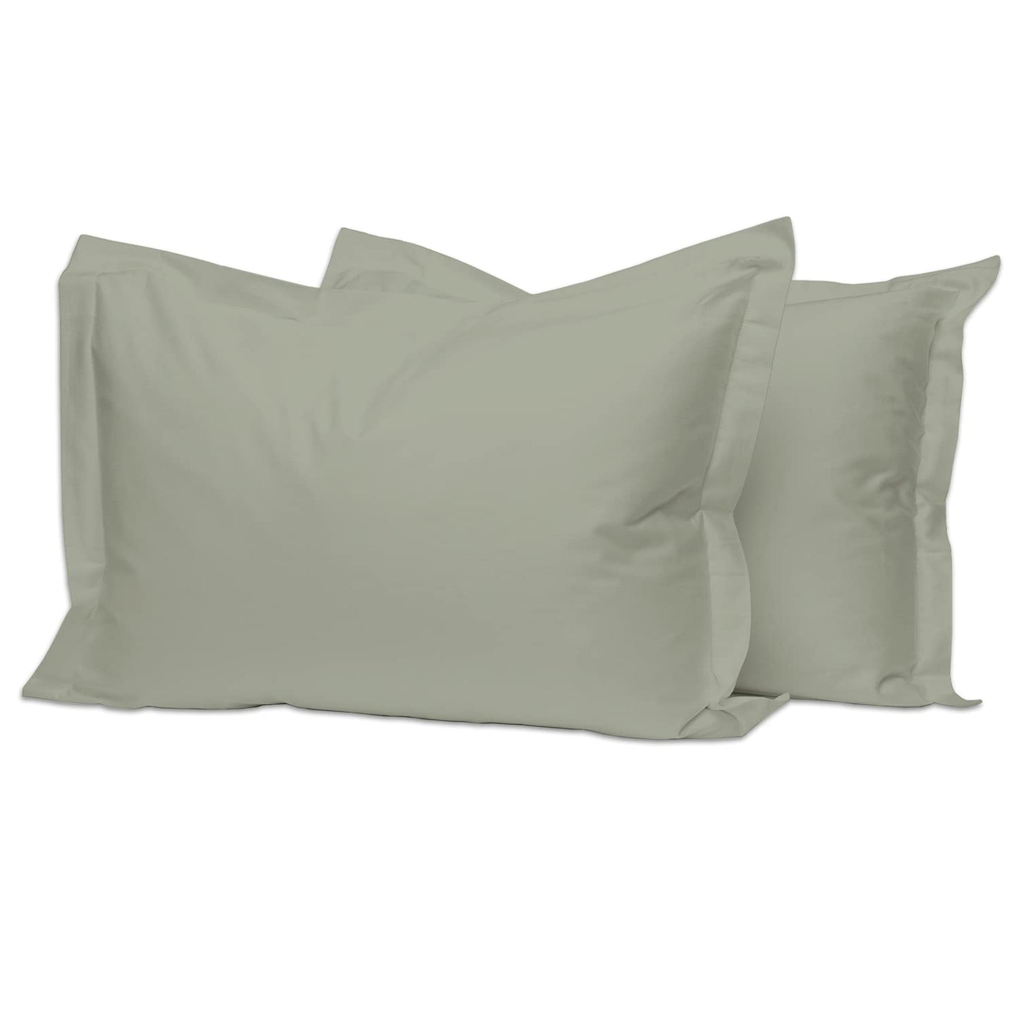Pizuna Pure 100% Cotton Pillow Shams King Size Set of 2 Baby Blue, Luxurious 400 Thread Count Long Staple Cotton Sateen with Envelope Closure (Combed Baby Blue Cotton Pillow Shams King)