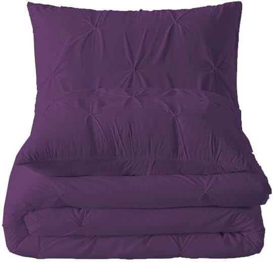 Premium Quality - King/California King Size (94" x 104") Inches, 3Pcs Pinch Pleated Comforter Set, 400GSM 100% Egyptian Cotton 800 Thread Count - Chocolate Solid