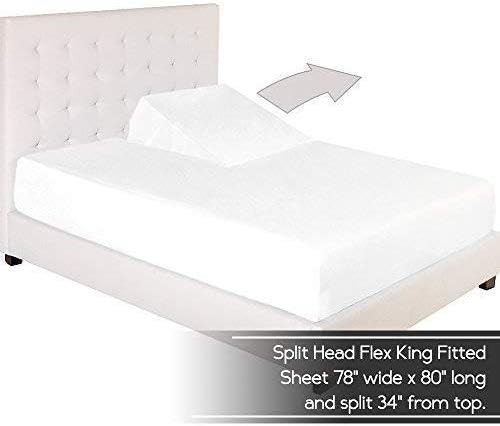 Split Top California King Sheets Split Head California King Sheets Sets for Adjustable Beds- 100% Egyptian Cotton 800TC Split Head Flex Top 18" Deep Pocket - 32" Top Split Cal-King, Light Blue Solid
