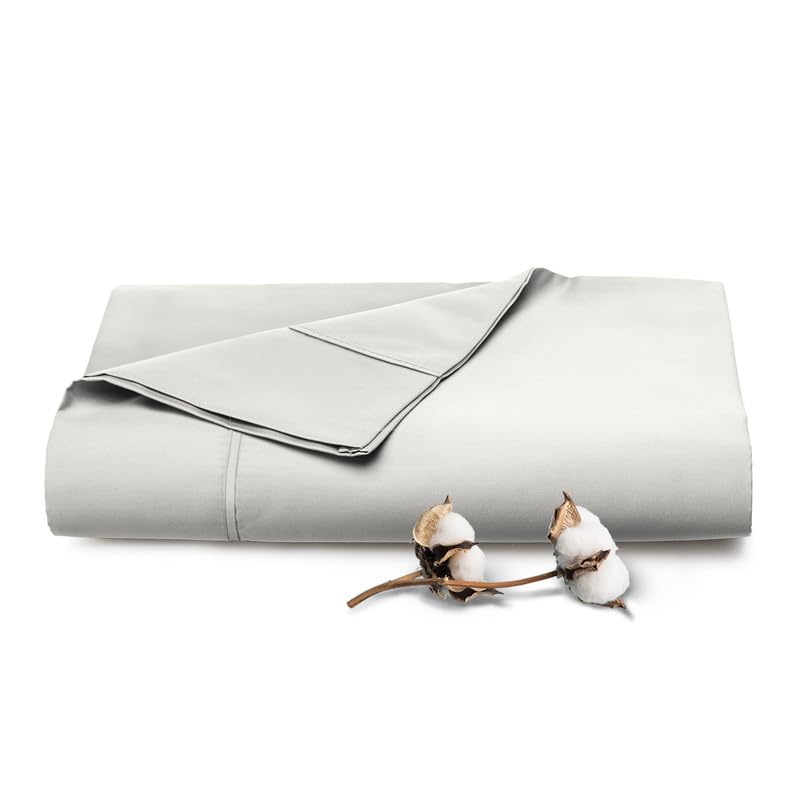 Pizuna Pure 100% Cotton Flat Sheets Only Full Apricot Orange (1 PC), Luxurious 400 Thread Count Long Staple Cotton Sateen with 4" Hem (Combed Full Flat Sheet Only Cotton)