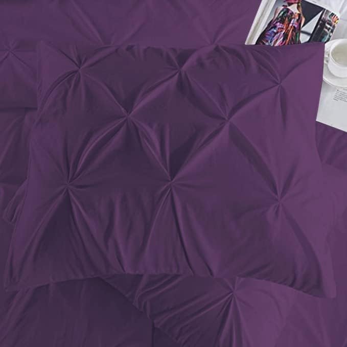 Premium Quality - King/California King Size (94" x 104") Inches, 3Pcs Pinch Pleated Comforter Set, 400GSM 100% Egyptian Cotton 800 Thread Count - Chocolate Solid