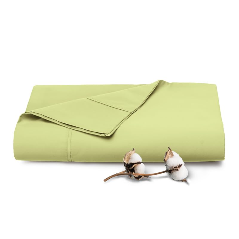 Pizuna Pure 100% Cotton Flat Sheets Only Full Apricot Orange (1 PC), Luxurious 400 Thread Count Long Staple Cotton Sateen with 4" Hem (Combed Full Flat Sheet Only Cotton)