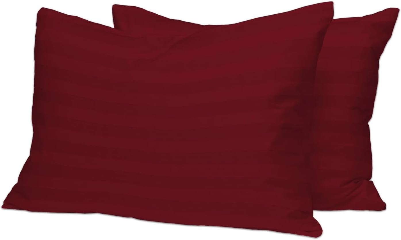 Pizuna Pure 100% Cotton Pillow Cases Queen Size Set of 2 Rio Red, Luxurious 400 Thread Count Long Staple Cotton Sateen with Envelope Closure (Combed Rio Red Cotton Pillow Cases Queen)