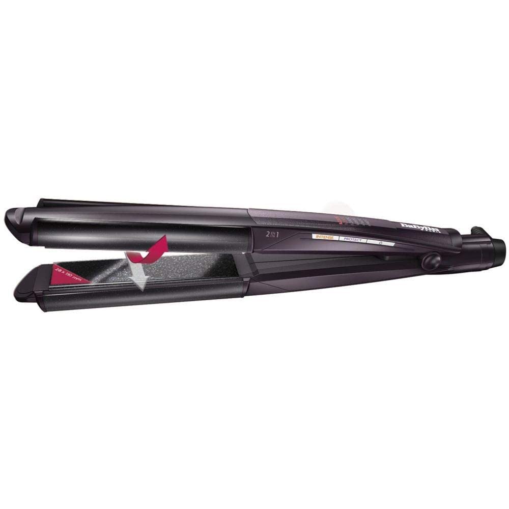 BaByliss Hair Straightener wet & Dry Straight, Dual-function Straightening And Curling, Advanced Heat Technology With Quick Heat-up Time, Long-lasting Results & Salon-quality Styling, ST330SDE (Black)