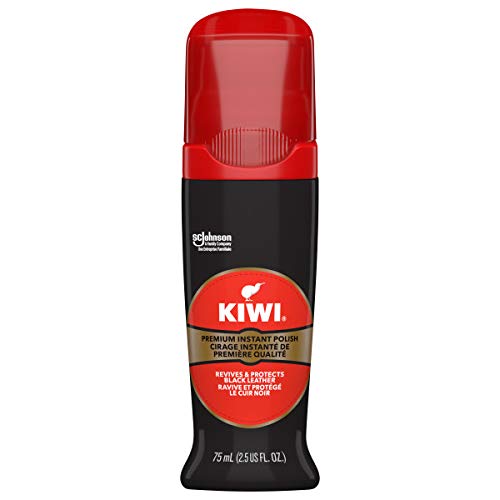 KIWI Instant Shine & Protect Liquid Shoe Polish, Black, 1 Bottle with Sponge Applicator, 2.5 oz, Pack of 3