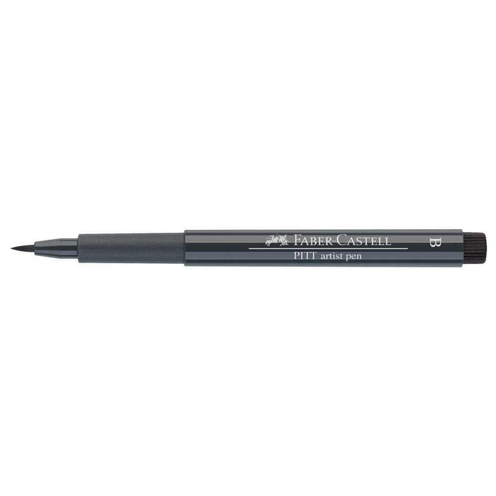 Faber-Castell Art & Graphic Pitt Artist Pen Brush India Ink Pen, Black, Single Pitt Pen, For Art, Craft, Drawing, Sketching, Home, School, University, Colouring