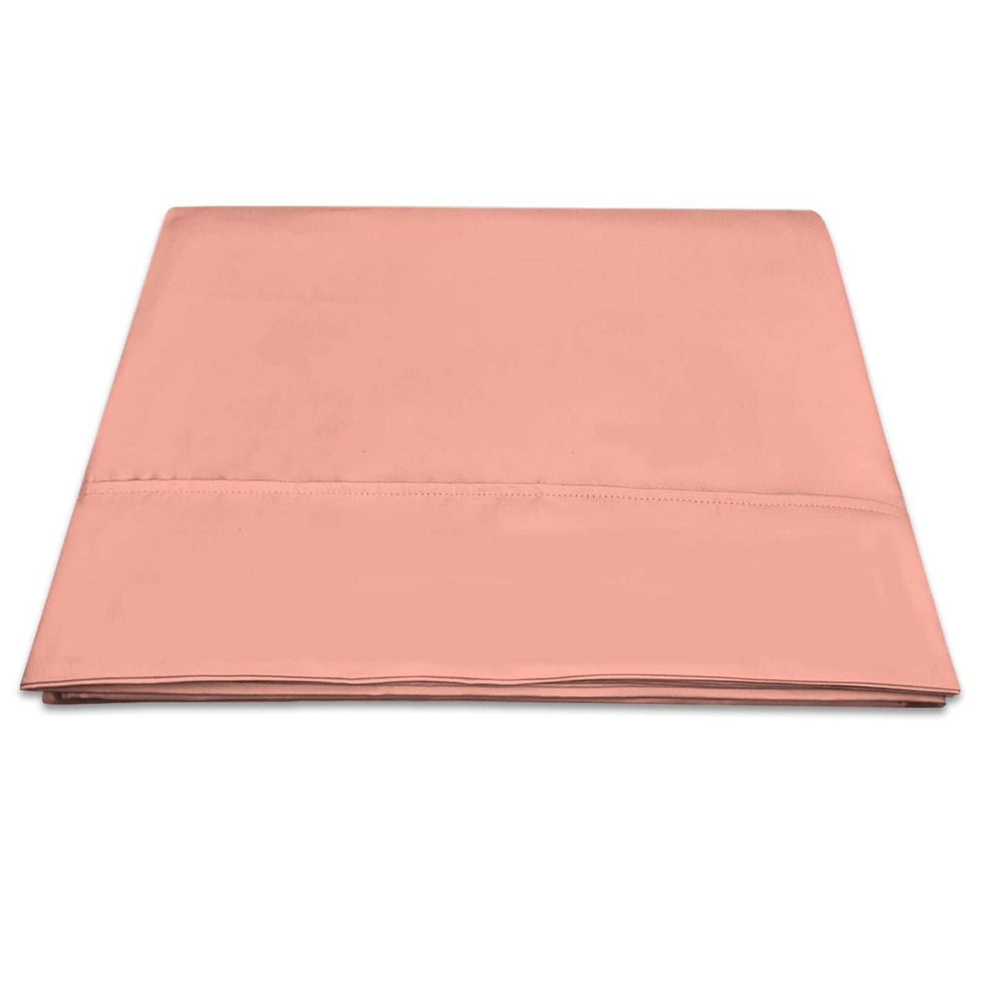 Pizuna Pure 100% Cotton Flat Sheets Only Full Apricot Orange (1 PC), Luxurious 400 Thread Count Long Staple Cotton Sateen with 4" Hem (Combed Full Flat Sheet Only Cotton)